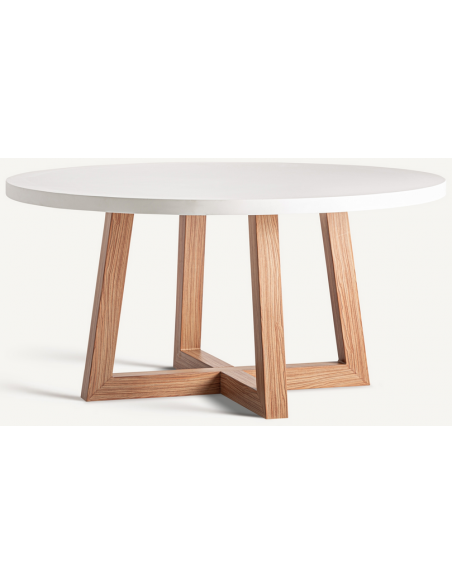 rundt spisebord træ rustikt design 150