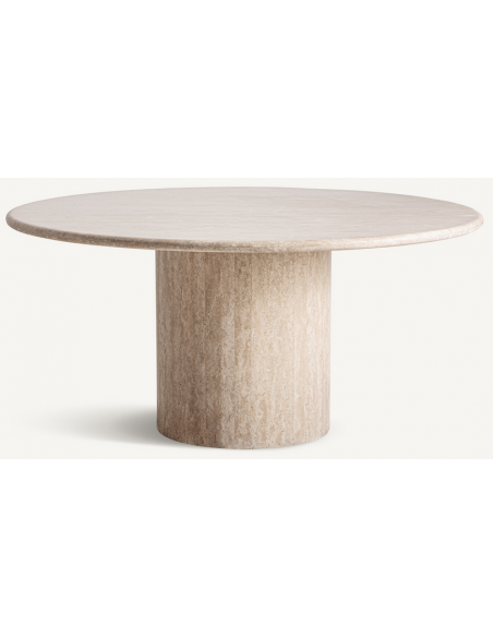 rundt spisebord travertin sten 160 moderne design