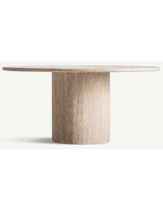 rundt spisebord travertin sten 160 moderne design