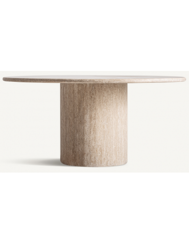 rundt spisebord travertin sten 160 moderne design