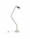 Gulvlampe i stål og sten H161 cm 1 x GU10 - Hvid marmor/Sort