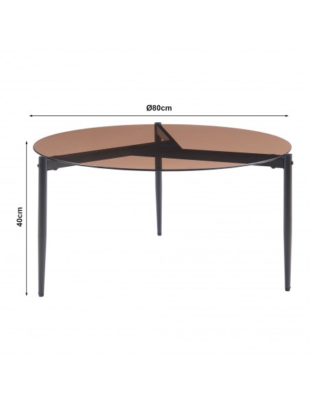 sofabord sidebord stuemøbler rundt moderne design glas