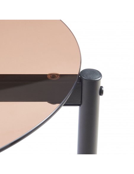 sofabord sidebord stuemøbler rundt moderne design glas
