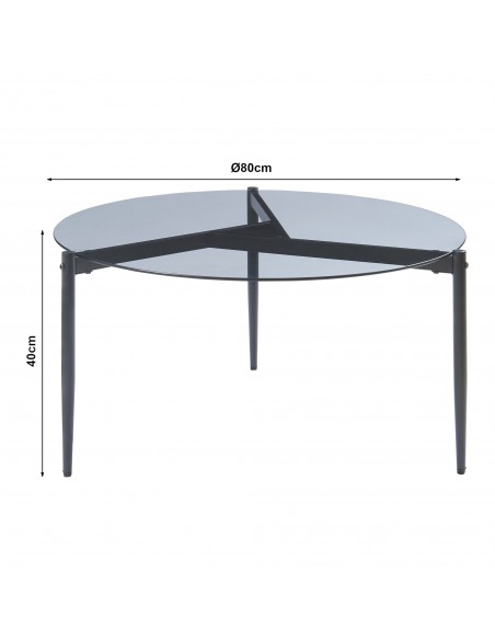 sofabord sidebord stuemøbler rundt moderne design glas