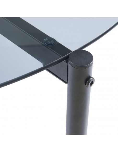 sofabord sidebord stuemøbler rundt moderne design glas