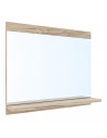 HANA Badeværelsesspejl med hylde i møbelplade og glas H50 x B60 cm - Eg