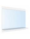 HANA Badeværelsesspejl med hylde i møbelplade og glas H50 x B60 cm - Hvid