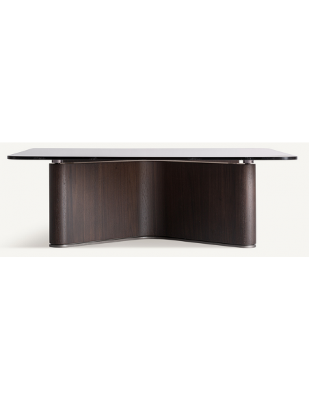 sofabord glas træ moderne design