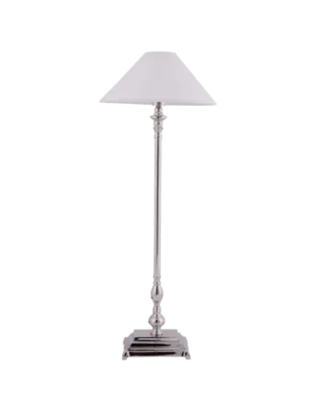 Flamant bordlampe stål krom sølv moderne design soveværelse seng sengelampe