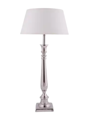 Flamant bordlampe stål krom sølv moderne design soveværelse seng sengelampe