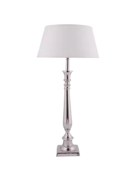 Flamant bordlampe stål krom sølv moderne design soveværelse seng sengelampe