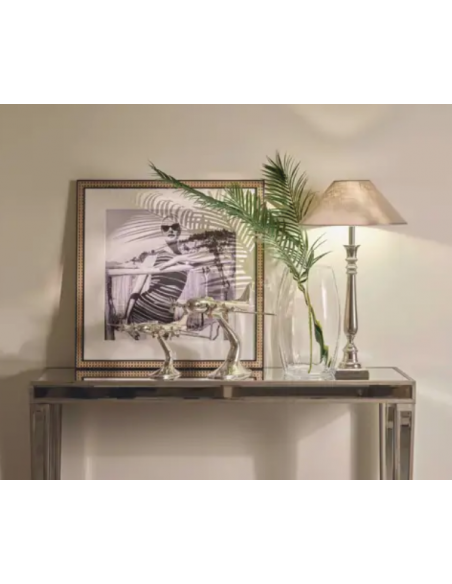 Flamant bordlampe stål krom sølv moderne design soveværelse seng sengelampe