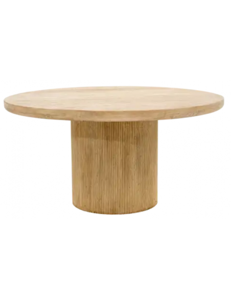 rundt spisebord 150 træ elmetræ rustikt massivt design