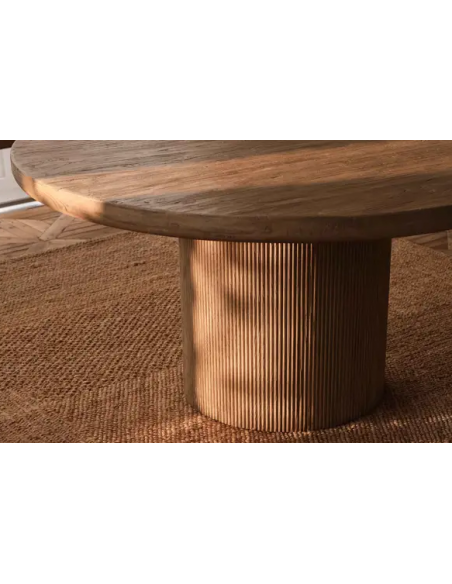 rundt spisebord 150 træ elmetræ rustikt massivt design