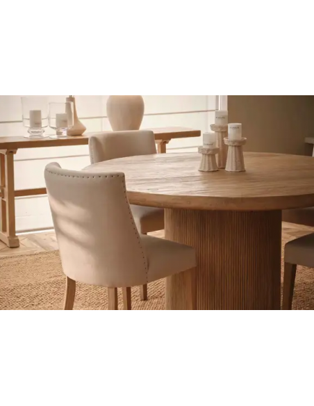 rundt spisebord 150 træ elmetræ rustikt massivt design