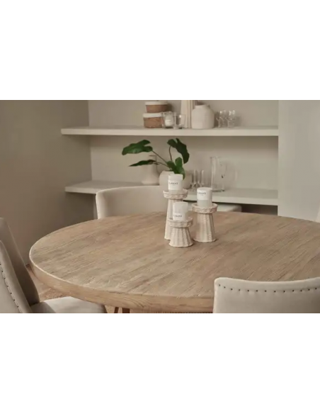 rundt spisebord 150 træ elmetræ rustikt massivt design