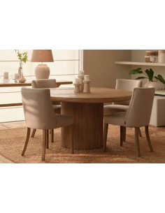 rundt spisebord 150 træ elmetræ rustikt massivt design 2