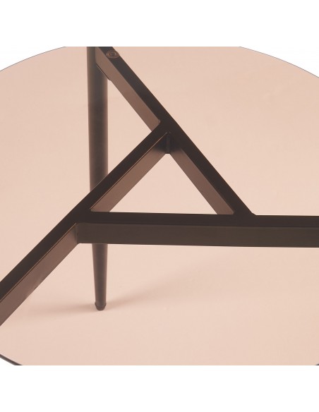 sofabord sidebord stuemøbler rundt moderne design glas