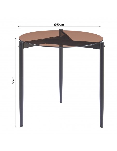 sofabord sidebord stuemøbler rundt moderne design glas