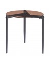 Rundt sofabord i metal og glas H50 x Ø50 cm - Sort/Røget