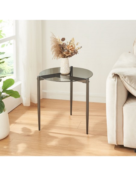 sofabord sidebord stuemøbler rundt moderne design glas