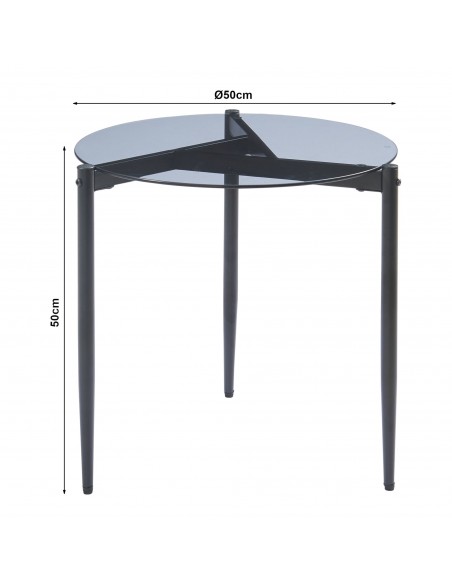 sofabord sidebord stuemøbler rundt moderne design glas