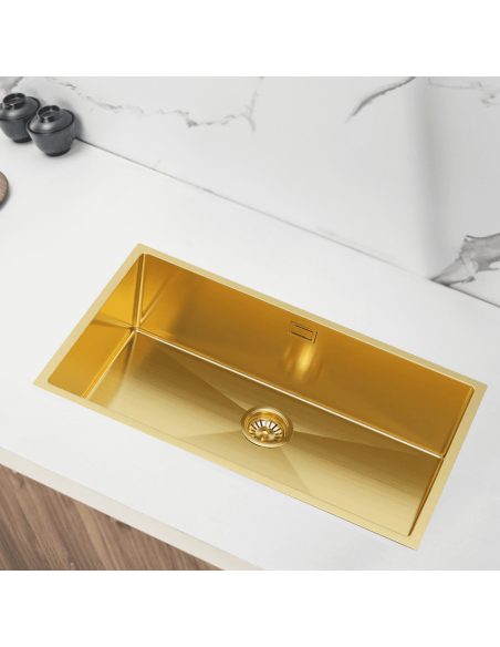 køkkenvask guld vask underlimet nedsænket bordplade køkken stål stålvask