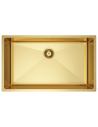 Køkkenvask i rustfri stål med afløb 74 x 44 cm - Satineret guld