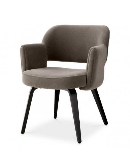 Spisebordsstol med armlæn stof moderne design grå Spisebordsstol med armlæn stof moderne design grå