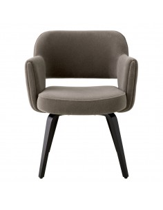 Spisebordsstol med armlæn stof moderne design grå 2