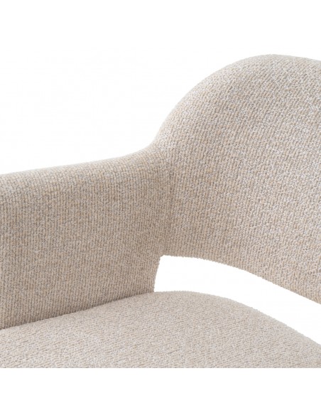 Spisebordsstol med armlæn stof moderne design beige