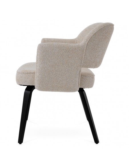 Spisebordsstol med armlæn stof moderne design beige
