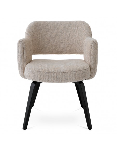 Spisebordsstol med armlæn stof moderne design beige
