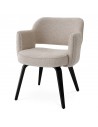 Eichholtz Park spisebordsstol med armlæn i viscose H80 cm - Sort/Beige