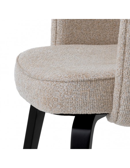 Spisebordsstol med armlæn stof moderne design beige