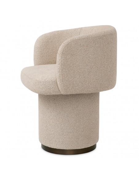 Spisebordsstol med armlæn drej drejefod drejefunktion stof moderne design beige