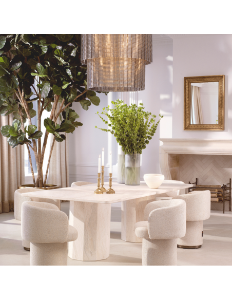 Spisebordsstol med armlæn drej drejefod drejefunktion stof moderne design beige