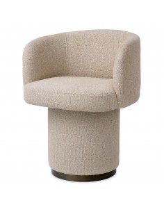 Spisebordsstol med armlæn drej drejefod drejefunktion stof moderne design beige