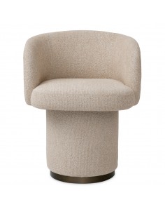 Spisebordsstol med armlæn drej drejefod drejefunktion stof moderne design beige 2