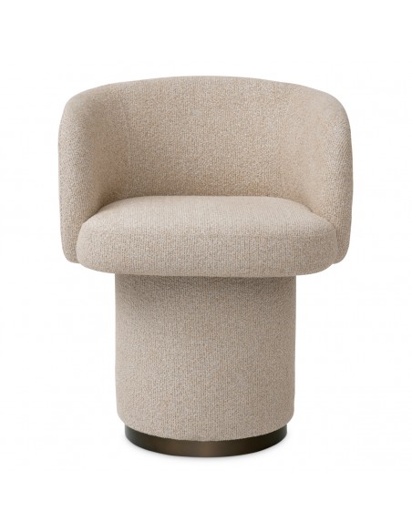 Spisebordsstol med armlæn drej drejefod drejefunktion stof moderne design beige