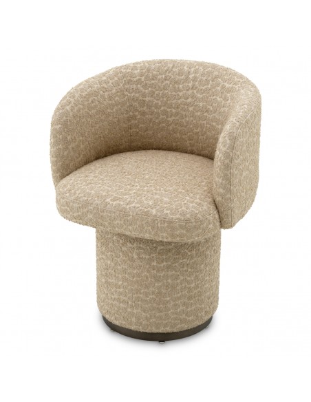 Spisebordsstol med armlæn drej drejefod drejefunktion stof moderne design beige