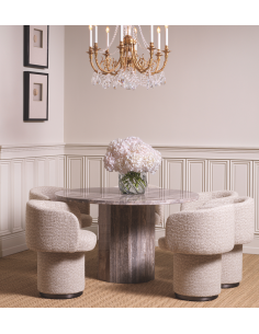 Spisebordsstol med armlæn drej drejefod drejefunktion stof moderne design beige 2