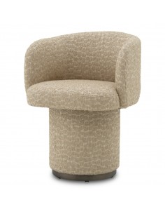 Spisebordsstol med armlæn drej drejefod drejefunktion stof moderne design beige