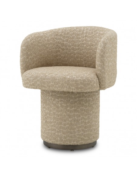 Spisebordsstol med armlæn drej drejefod drejefunktion stof moderne design beige