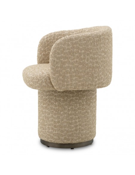 Spisebordsstol med armlæn drej drejefod drejefunktion stof moderne design beige
