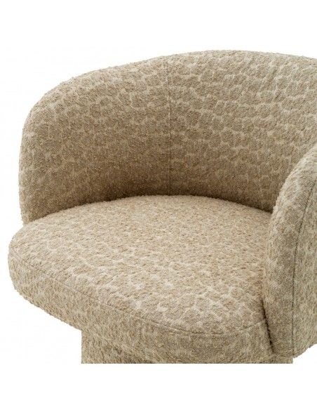 Spisebordsstol med armlæn drej drejefod drejefunktion stof moderne design beige