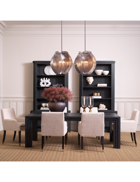 Spisebordsstol med armlæn stof moderne design beige