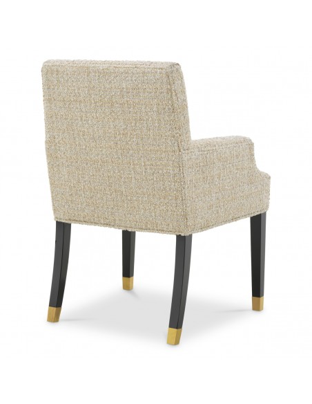 Spisebordsstol med armlæn stof moderne design beige