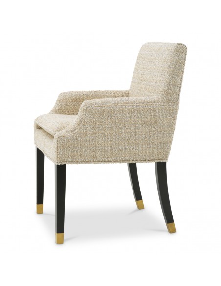 Spisebordsstol med armlæn stof moderne design beige