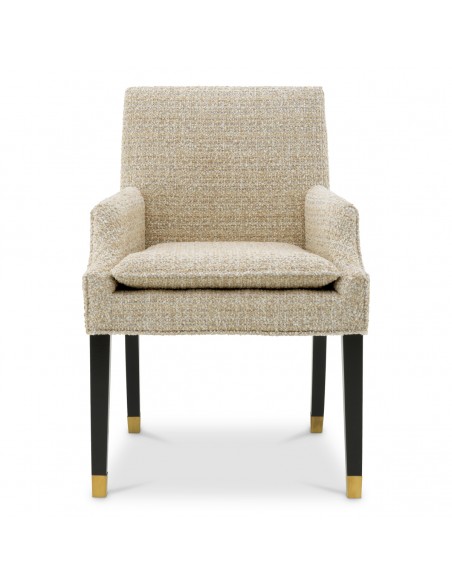 Spisebordsstol med armlæn stof moderne design beige